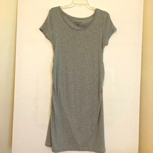 Gray T-shirt maternity dress